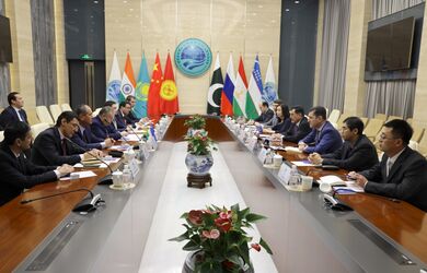 Встреча Генерального секретаря ШОС В.Норова с Министром культуры Республики Узбекистан Б.Сайфуллаевым 