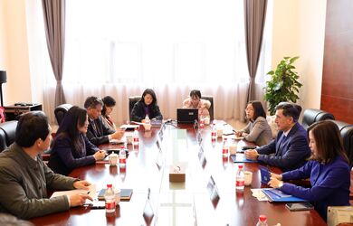 Встреча Генерального секретаря ШОС Владимира Норова с ректором Шанхайского института политики и права госпожой Лю Сяохун